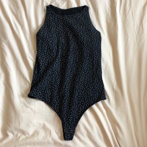American Apparel Black polka dot bodysuit